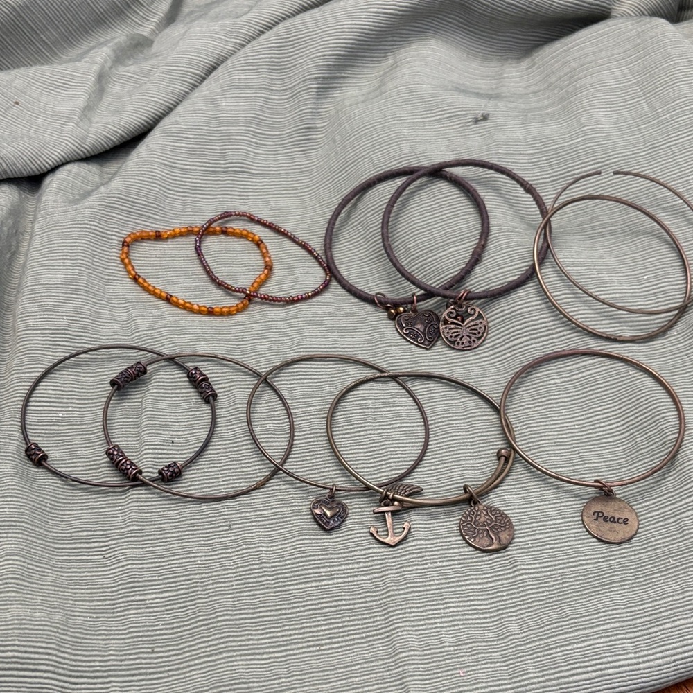 Bronze tone Charm Bracelet Set